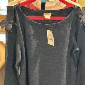 Crewcuts Blue Long Sleeve Shirt with Shoulder Bows